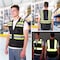 Protectx Hi-Vis Solid Safety Vests, 6 Pockets, Zip Front, Reflective Tape, Black, 3PK SV-120SS4-BKBK03-M - alternate 5