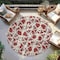 Homeroots 8' Burgundy And Ivory Round Abstract Washable Indoor Outdoor Area Rug 614139 - alternate 4