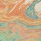 Homeroots 8' Orange Green And Beige Round Abstract Washable Indoor Outdoor Area Rug 602655 - alternate 8