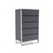 Homeroots 30" Grey Manufactured Wood Five Drawer Chest 473086 - alternate 1