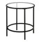 Homeroots 22" Black And Clear Glass And Steel Round End Table 543829 - alternate 7
