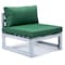 Leisuremod Chelsea 6-Piece Patio Sectional Weathered Grey Aluminum With Green Cushions CSWGR-6G - alternate 9