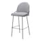 Homeroots Set of Two 30" Light Gray And Black Shearling And Steel Bar Height Bar Chairs 555693 - alternate 1