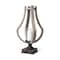 Homeroots 25" Brown Distressed Geometric Solid Wood Metal And Glass Tabletop Hurricane Candle Holder 608557 - alternate 1