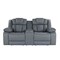 Homeroots 75" Light Gray Faux Leather Power Reclining Loveseat With Storage 561563 - alternate 6