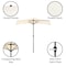 Pure Garden 9 Ft Semicircle Patio Umbrella with Base, Tan 50-145-TB - alternate 5