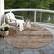 Homeroots 8' Brown And Taupe Round Medallion Washable Indoor Outdoor Area Rug 616108 - alternate 8