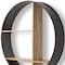 Homeroots 36" Black And Brown Metal And Wood Circular Multi Tier Shelf 608665 - alternate 3