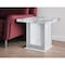 Homeroots 24" White and Silver Faux Marble and Wood Pedestal End Table 560102 - alternate 1
