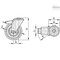 Elesa 450261 Castors steel bracket Vulcanised rubber coating plate bracket and center pass 450261 - alternate 2