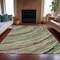 Homeroots 5' X 8' Artichoke Green Brown And Ivory Abstract Washable Indoor Outdoor Area Rug 631228 - alternate 6