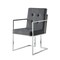 Homeroots Set of Two Tufted Gray and Silver Metallic Upholstered Velvet Dining Arm Chairs 543518 - alternate 8