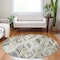Homeroots 8' Taupe Ivory And Brown Round Geometric Washable Indoor Outdoor Area Rug 589250 - alternate 7