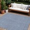 Homeroots 10' X 14' Navy Blue And Gray Geometric Washable Indoor Outdoor Area Rug 594490 - alternate 1