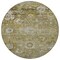 Homeroots 8' Brown Green And Gray Round Floral Washable Indoor Outdoor Area Rug 604068 - alternate 6