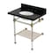 Kingston Brass 30-Inch Black Granite Console Sink with Acrylic Legs and Shelf, 8-Inch, 3-Hole KVPK30KAB7 - alternate 1