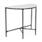 Homeroots 36" White and Black Genuine Marble and Iron Half Moon Console Table 654552 - alternate 7