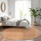Homeroots 8' Pewter And Gold Round Striped Washable Indoor Outdoor Area Rug 610500 - alternate 8