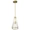Nuvo Valentine, Small Pendant, Vintage Brass Finish, Hammered Glass 60/8265 - alternate 7