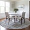 Homeroots 8' Gray And Ivory Round Abstract Washable Indoor Outdoor Area Rug 613099 - alternate 7