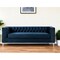 Homeroots 84" Navy Blue Velvet Sofa With Silver Legs 543946 - alternate 1