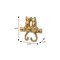 Homeroots Two Hook 5in Gold Cast Iron Cats Wall Hooks 724074 - alternate 5