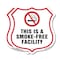 Signmission No Smoking Shield Label Set This Is A Sm, 12 inch X 12 inch, Plastic Sign, 2PK SHI-P-2PACK-12-399 - alternate 1