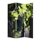 Homeroots 72" Green Canvas Folding Three Panel Screen Room Divider 274640 - alternate 7