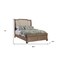 Homeroots Brown and Beige Distressed Solid Wood And Faux Leather Queen Bed Frame with Nailhead Trim 524791 - alternate 7