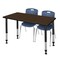 Regency Kee Adjustable Classroom Table W/ 2 Andy Stack Chairs, 60 in W, 24 in L, Neo Walnut MT6024NWAPBK40NV - alternate 1