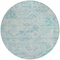 Homeroots 8' Teal Blue And Pink Round Floral Medallion Washable Indoor Outdoor Area Rug 616636 - alternate 7