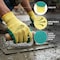 Bison Life Latex Crinkle Coated Work Gloves, Ultra Stretch Grip Gloves for Utility, Yellow/Green, 12 Pairs, 12PK BLZ-ESRG-18YGR-12 - alternate 7