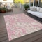 Homeroots 10' X 14' Pink Gray And Ivory Abstract Washable Indoor Outdoor Area Rug 600311 - alternate 5