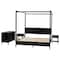 Baxton Studio Primrose Mid-Century Black Fluted Wood King Size 4-Piece Canopy Bedroom Set 249-13820-13830-13822-ZORO - alternate 6