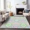 Homeroots 9' X 12' Pink Green And Blue Oriental Washable Indoor Outdoor Area Rug 597708 - alternate 6