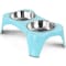 Gibson Home Bow Wow Meow 3 Piece Elevated Pet Bowl Dinner Set in Teal 122396.03 - alternate 6