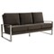 Leisuremod Jefferson Contemporary Velvet Sofa with Silver Frame, Dark Grey JAS77DGR - alternate 1