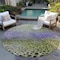 Homeroots 8' Green Purple And Black Round Abstract Washable Indoor Outdoor Area Rug 603091 - alternate 7