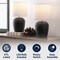Jonathan Y Hugo 16.75" Traditional Rustic Reeded Ceramic Vase LED Table Lamp, Black/Nickel, 2PK JYL5707A-SET2 - alternate 8