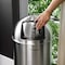 Elama 50L Large 13gal Push Lid Stainless Steel Cylindrical Home and Kitchen Trash Bin Matte Silver EL-LD010-50L - alternate 5