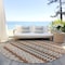Homeroots 8' Chocolate And Taupe Round Quatrefoil Washable Indoor Outdoor Area Rug 583218 - alternate 5