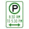Sign Solutions Usa Parking Sign, 12 in W, Aluminum Sign, White DUS10DWT1218R7-23 - alternate 1