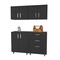 Homeroots 28" Black Wall mounted Accent Cabinet With Six Shelves And Three Drawers 546372 - alternate 6