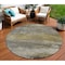 Homeroots 8' Taupe Brown And Gold Round Abstract Washable Indoor Outdoor Area Rug 630863 - alternate 1