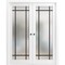 Sartodoors Sliding Double Pocket Door Frosted Tempered Glass Planum 2112 White 84x84 (2* 42x84) Solid Core PLANUM2112DP-WS-84 x 84 (2* 42x84) - alternate 1