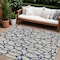 Homeroots 10' X 14' Beige And Blue Geometric Washable Indoor Outdoor Area Rug 599177 - alternate 1