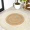 Jonathan Y Oceana Two-Tone Boho Jute Circle Cream/Natural 5 ft Round Area Rug RNF115A-5R - alternate 1