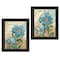 Homeroots Set Of Two Paris Floral Postcard Black Framed Print Wall Art, 2PK 405711 - alternate 1