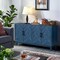 Homeroots 60" Blue Textural Chevron Distressed Wood Sideboard with Four Doors 568406 - alternate 6