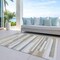 Homeroots 9' X 12' Ivory Beige And Taupe Striped Washable Indoor Outdoor Area Rug 613288 - alternate 6